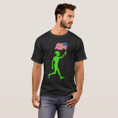おもしろい独立記念日 エイリアン 7月4日 Tシャツ (正面フル)