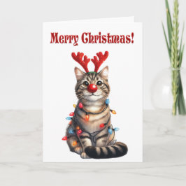 おもしろい猫おもしろいのクリスマス カード