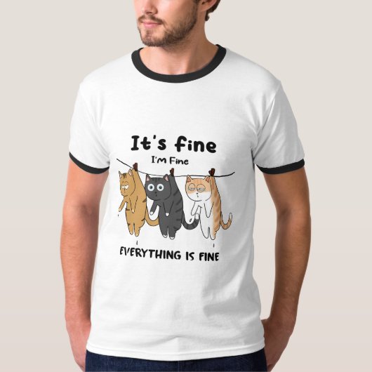 おもしろい猫だ素晴らしよよ素晴らしよ素晴らし Tシャツ (正面)