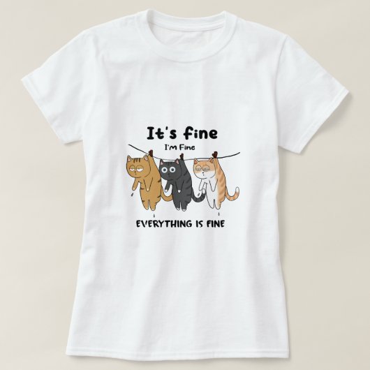 おもしろい猫だ素晴らしよよ素晴らしよ素晴らし Tシャツ (デザイン正面)