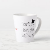 おもしろい猫との予定が立っていない カフェラテマグ (右アングル)