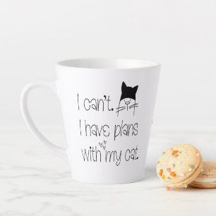 おもしろい猫との予定が立っていない カフェラテマグ