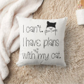 おもしろい猫との予定が立っていない クッション (ブランケット)