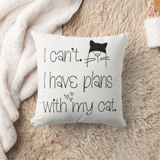 おもしろい猫との予定が立っていない クッション (ブランケット)