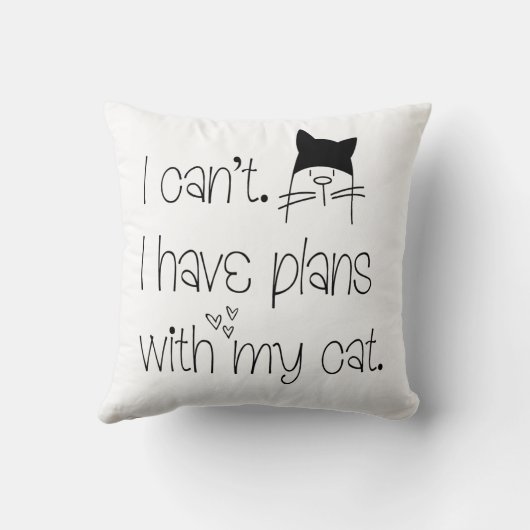 おもしろい猫との予定が立っていない クッション (裏面)