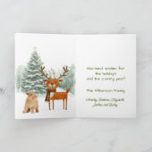 おもしろい猫とトナカイスタイリッシュのクリスマス カード (内部)
