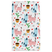 おもしろい猫とネズミとハート スモールペーパーバッグ (裏面)