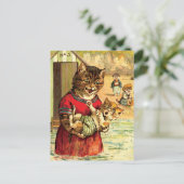 おもしろい猫とビーチ- Louis Wain ポストカード (スタンド正面)