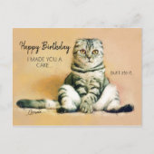 おもしろい猫のケーキ　ハッピーバースデー ポストカード (正面)