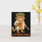 おもしろい猫のトイレがいっぱい カード (黄色い花)