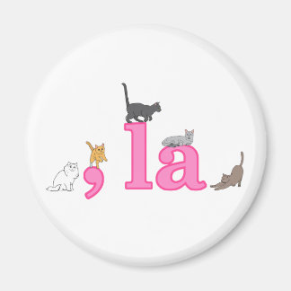 おもしろい猫カマラハリスピンクコンマLa マグネット