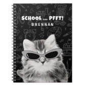 おもしろい猫サングラス新学期カスタム ノートブック (正面)