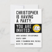 おもしろい猫デザインパーティの招待状 招待状 (裏面)