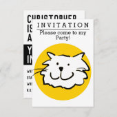 おもしろい猫デザインパーティの招待状 招待状 (正面/裏面)