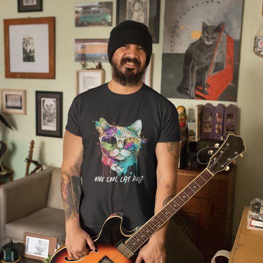 おもしろい猫パパクール子猫サングラス Tシャツ