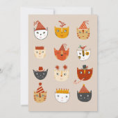 おもしろい猫パーソナライズされた赤ちゃんシャワー 招待状 (裏面)