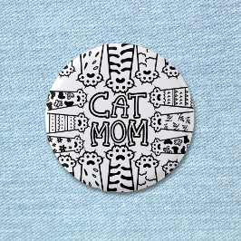 おもしろい猫ママ猫好き 缶バッジ
