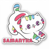 おもしろい猫マンガパーソナライズされたカラフルかわいい シール (正面)