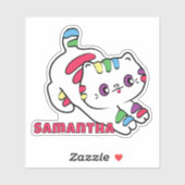 おもしろい猫マンガパーソナライズされたカラフルかわいい シール (シート)