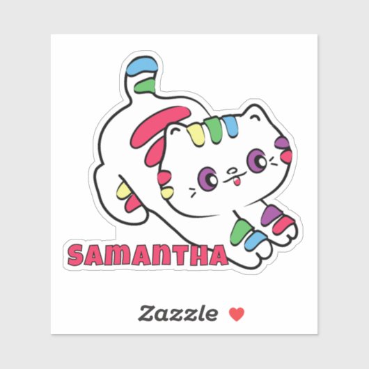 おもしろい猫マンガパーソナライズされたカラフルかわいい シール (シート)