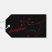 おもしろい猫ラインアート，かわいいラインアート猫，AWESギフトラベル ギフトタグ (裏面横)