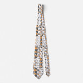 おもしろい猫ラインスケッチかわいい動物 ネクタイ (正面)