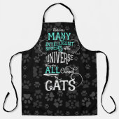 おもしろい猫好きのメッセージ エプロン (正面)