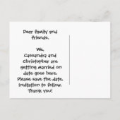 おもしろい猫好きは日付を保存結婚する 案内ポストカード (裏面)