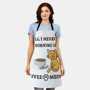おもしろい猫好きコーヒー及びニャー エプロン