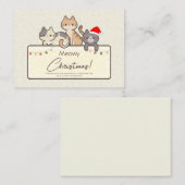 おもしろい猫好きホリデーパーソナライズされたクリスマス ノートカード (正面/裏面)