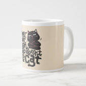 おもしろい猫好き引用文デザイン ジャンボコーヒーマグカップ (正面右)