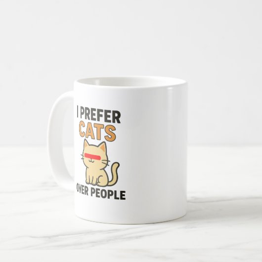 おもしろい猫好き コーヒーマグカップ (正面左)