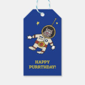 おもしろい猫宇宙飛行士 ギフトタグ (正面)
