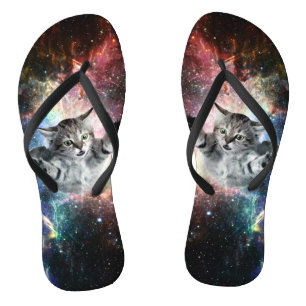 おもしろい猫宇宙 ビーチサンダル