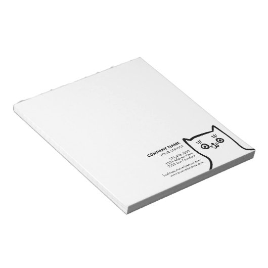 おもしろい猫手描き白黒シンプルペットサービス ノートパッド (アングル)