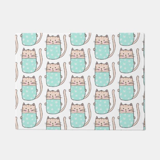 おもしろい猫模様 ドアマット (正面)