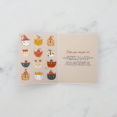 おもしろい猫男女兼用赤ちゃんシャワー 招待状 (内部)