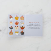 おもしろい猫男女兼用赤ちゃんシャワー 招待状 (内部)