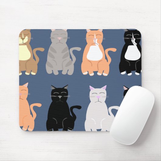 おもしろい猫種タイプマンガパターンアート マウスパッド (マウス)