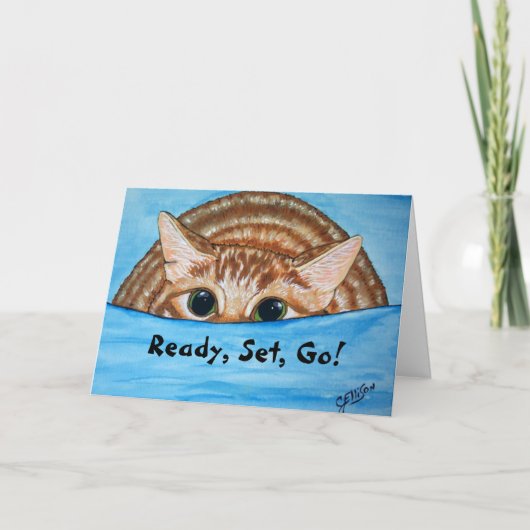 おもしろい猫誕生日カード カード (正面)