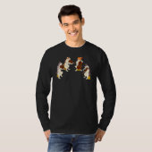おもしろい猫遊のバイオリンチェロ音楽猫 Tシャツ (正面フル)