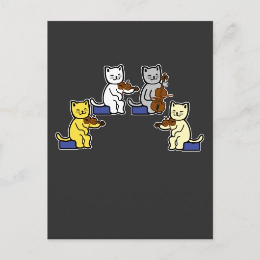 おもしろい猫遊のヴァイオリンチェロのギフト音楽 ポストカード (正面)