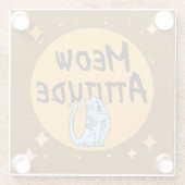 おもしろい猫 ガラスコースター (裏面)