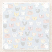 おもしろい猫 ガラスコースター (裏面)