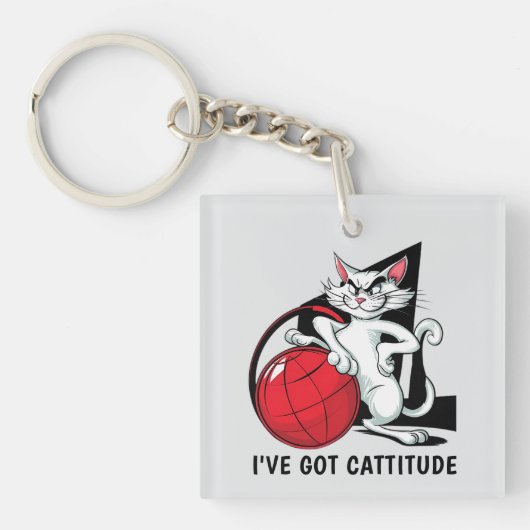 おもしろい猫 キーホルダー (正面)