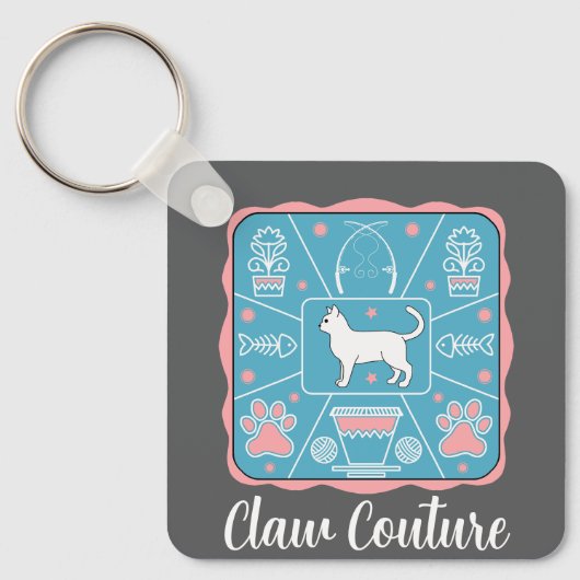 おもしろい猫 キーホルダー (正面)