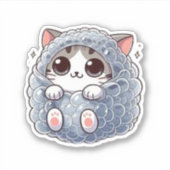 おもしろい猫 シール (正面)