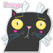 おもしろい猫 シール (正面)