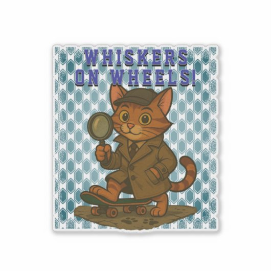 おもしろい猫 シール (正面)