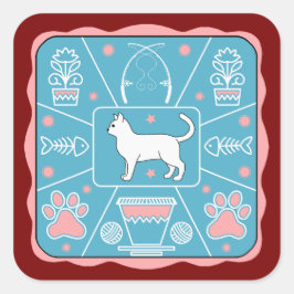 おもしろい猫 スクエアシール